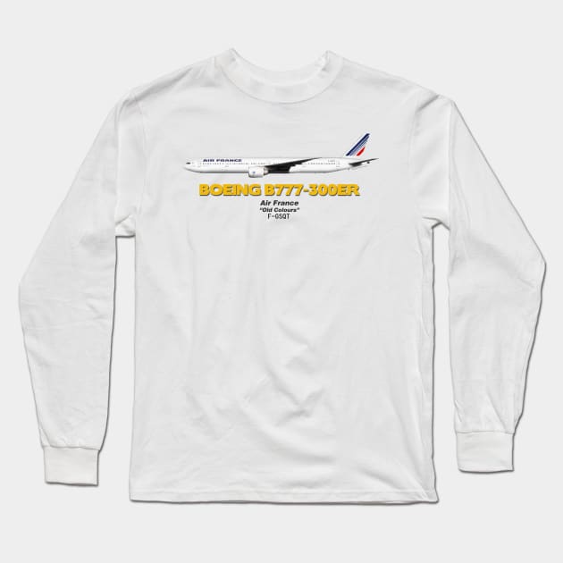 Boeing B777-300ER - Air France "Old Colours" Long Sleeve T-Shirt by TheArtofFlying